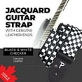 thumbnail image 5 of Perri's Leathers 2" Polyester Guitar Strap with Leather Ends, White And Black Checker, 5 of 8