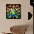 thumbnail image 4 of 12 Inch Wall Clock Battery Operated Square Clock Decorative for Office, Kitchen, Outdoor, Living Room，A Peacock with Feathers Out Lovely Pattern, 4 of 4
