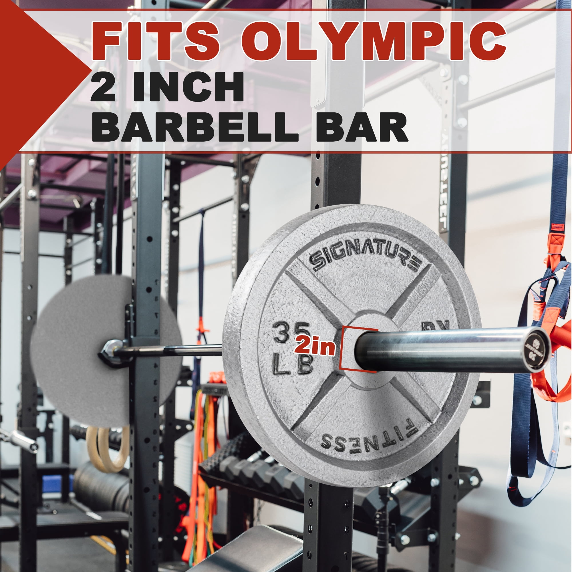 Flexwave Strength Training & Home Gym Weight Plates, 2-Inch, 80 lb