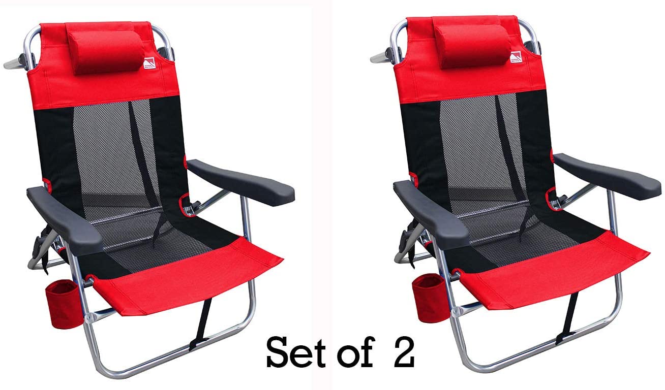 Outdoor Spectator Multi-Position Flat Folding Mesh Ultralight Beach Chair (2-Pack) - Grey - image 2 of 2
