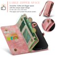 thumbnail image 6 of K-Lion for iPhone 15 Pro Max Wallet Case ,Luxury Magnetic PU Leather Zipper Purse 2 in 1 Design Shockproof Flip Case Card Slot Kickstand Phone Cover with Lanyard for Women Men ,pink, 6 of 7