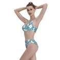 thumbnail image 6 of Picia Lilies Flowers Women's High Waisted Bikini Scoop Neck Swimsuit Two Pieces Bathing Suit-Medium, 6 of 8