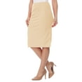 thumbnail image 2 of Women's Stretch Midi Pencil Skirt with Elastic Waist - Perfect for Office Wear, Sizes S-XL, 2 of 5