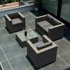 Harmonia Living Urbana 4 Piece Patio Sofa Set in Canvas Charcoal