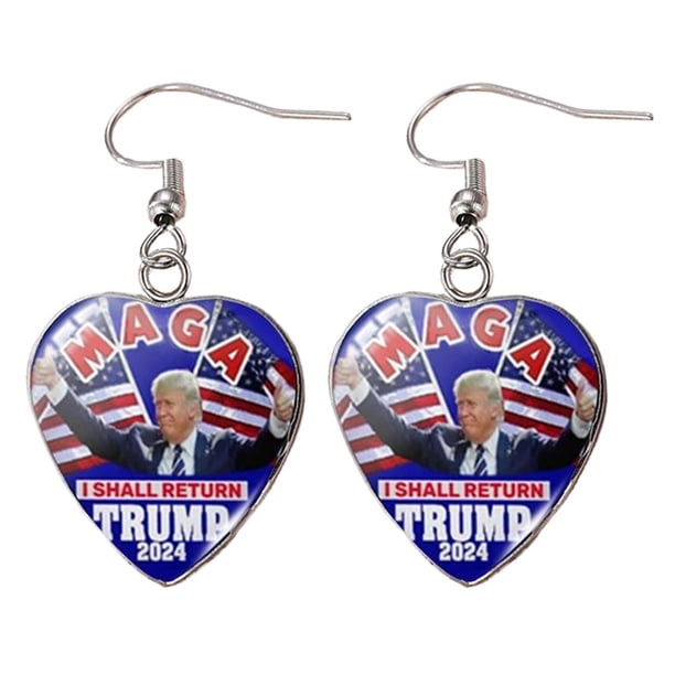 Pendientes Colgantes Con Gancho Perforado Trump 2024 Novedad para Mujeres Y Niñas