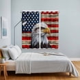 thumbnail image 5 of Curtains 63 Inch Length 2 Panels, American Flag Grommets Window Treatment Curtain, Eagle Blue Red USA Flag Vintage Thermal Curtains Drapes for Living Room/Bathroom, 5 of 9