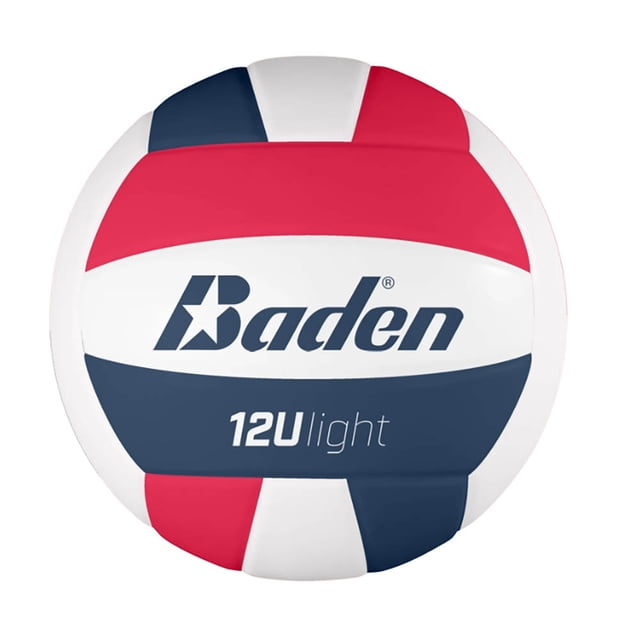 Baden Microfibre Format Officiel Volleyball pour Joueurs 12&U, Rouge, Blanc et Bleu