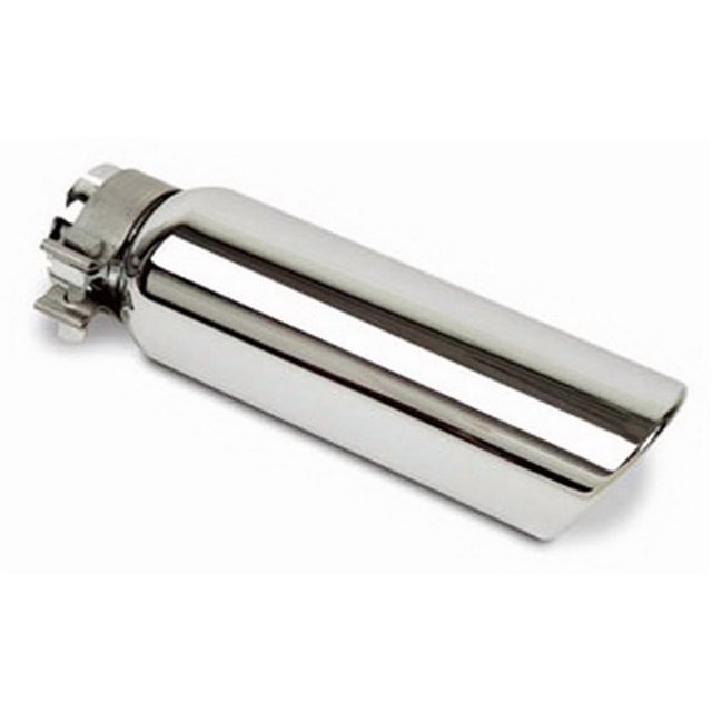 Go Rhino Embout de Tuyau d'Échappement GRT3410 Diamètre Intérieur 3 Pouces; Diamètre Extérieur 4 Pouces; Acier Inoxydable Chromé; Rond; Coupe d'Angle; Bord Roulé; Longueur 10 Pouces