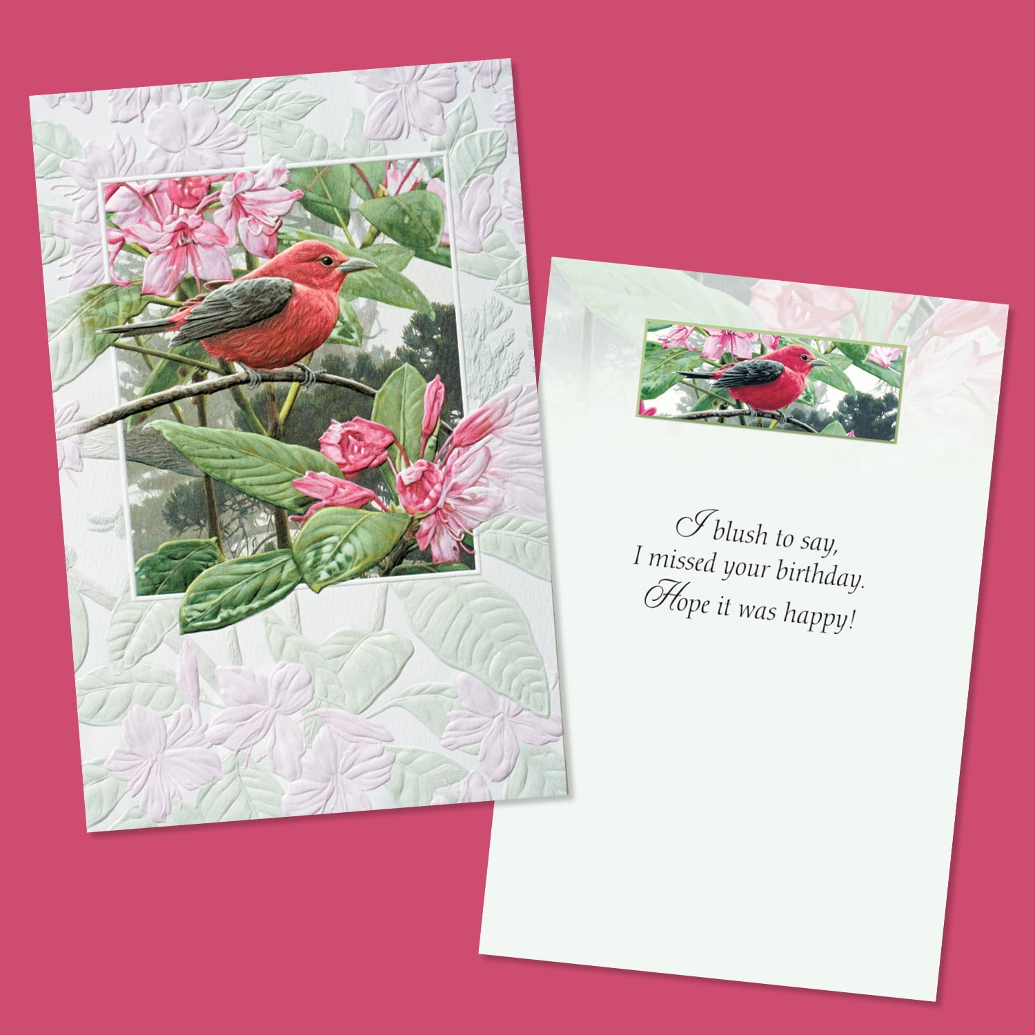 Pumpernickel Press Deluxe Embossed Birthday Card Assortment – “Wild Birds”, 30 Ct