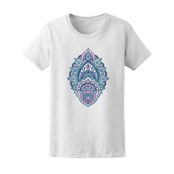 Floral Colorful Paisley Mandala T-Shirt Women -Image by Shutterstock, Female Medium