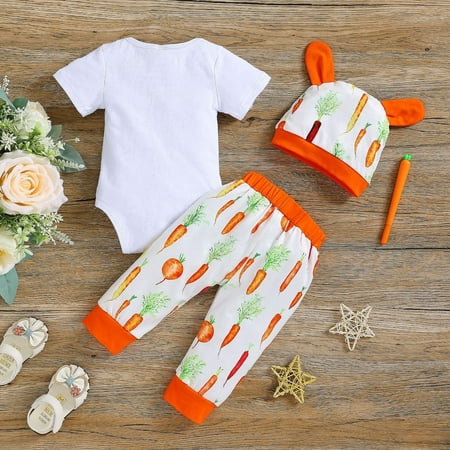 

kpoplk Newborn Baby Boys Summer Clothes Infant Baby Girls My First 4th of July Outfits Short Sleeve Romper Sequins Bowknot Shorts Headband Set(White)