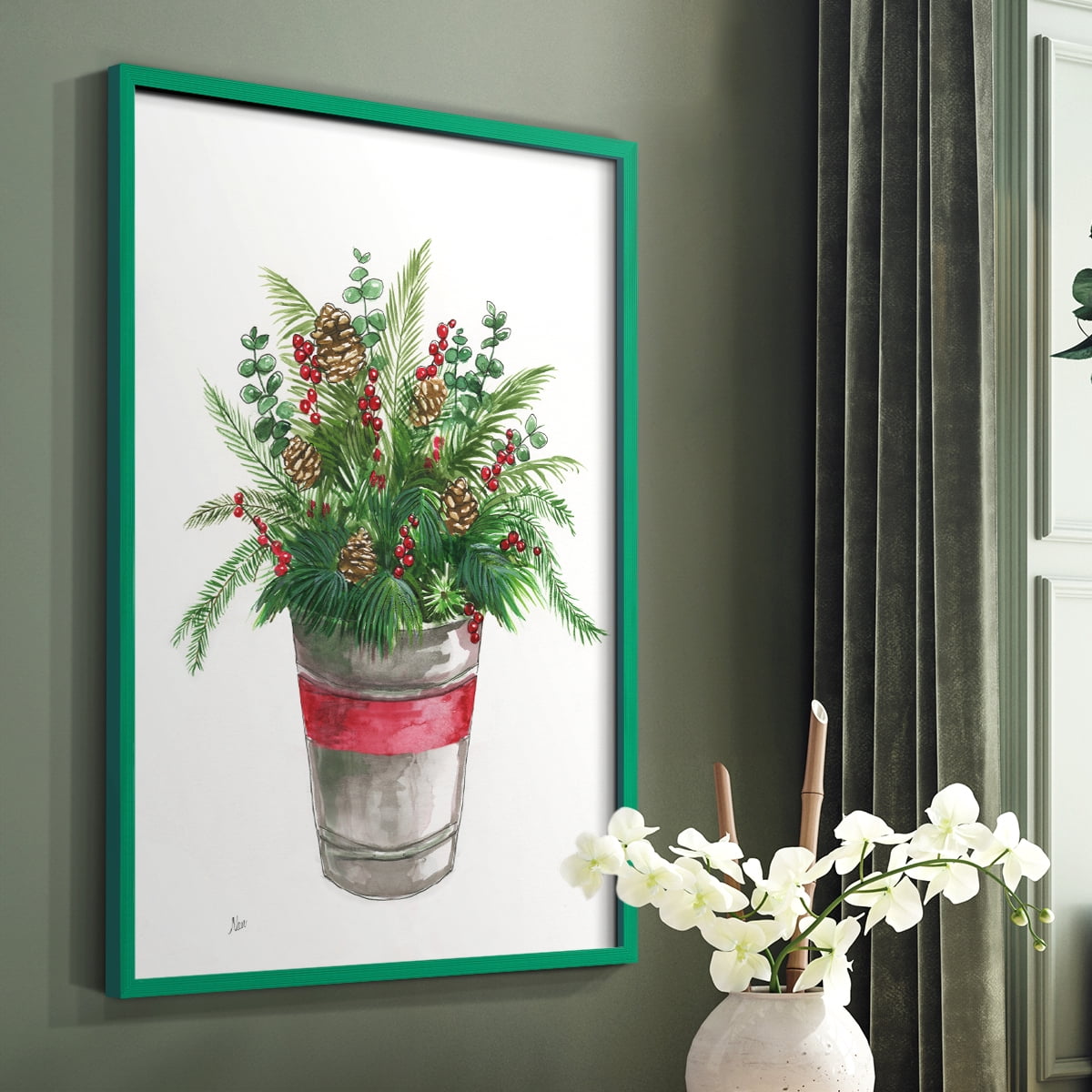 Winter Greens Framed Print - Solid Wood in Single Picture Frame Solid Wood 2 Framed Print