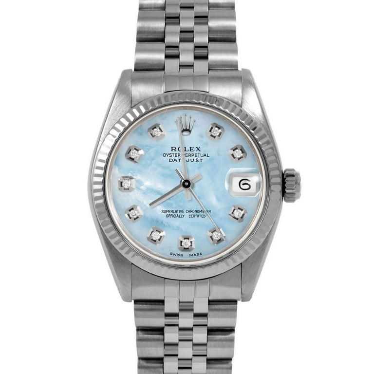 Blue mother top of pearl rolex