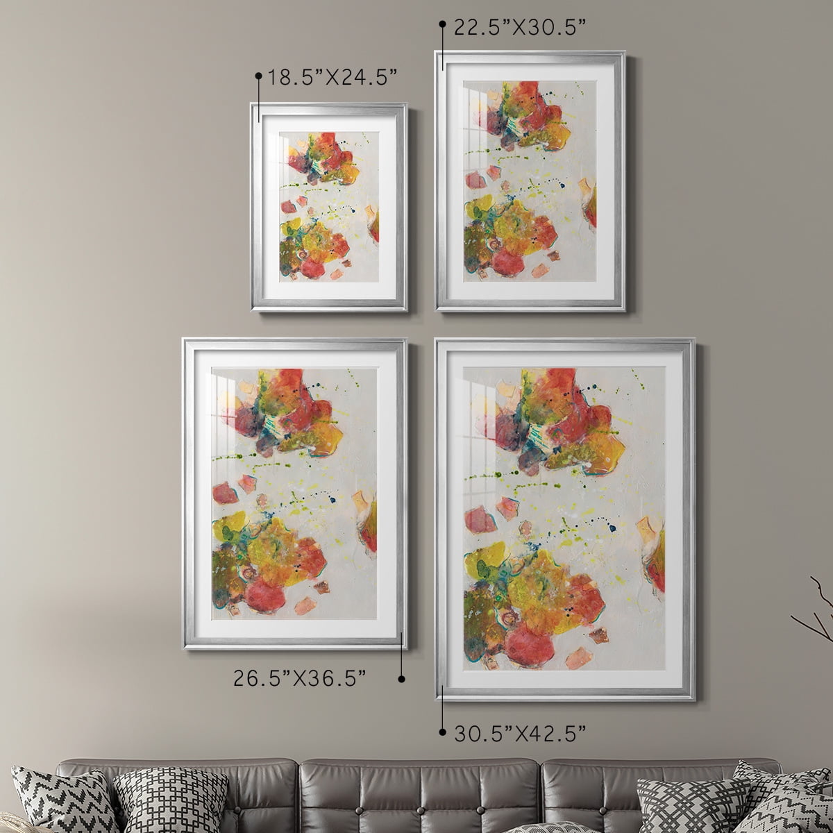 Wexford Home Attracting Love I Premium Framed Print, 18.5" x 24.5" - Ready to Hang, Silver (Set of 2)
