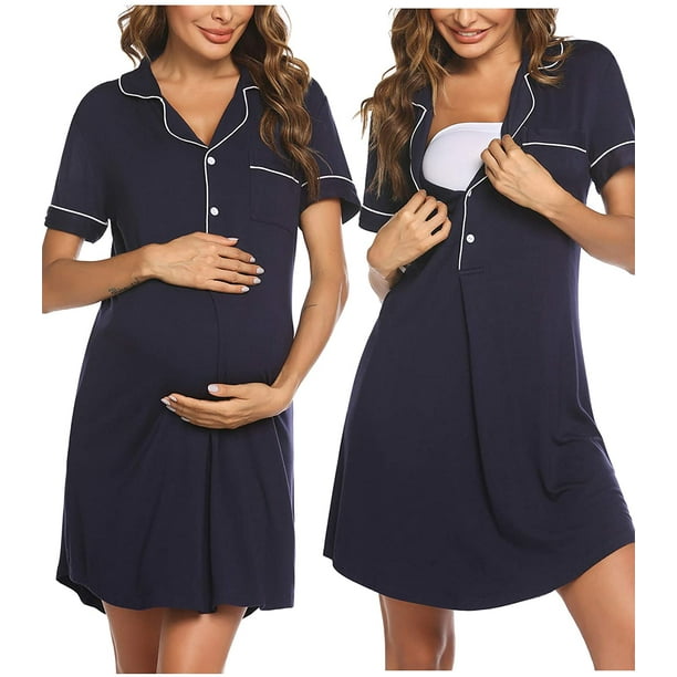 Ekouaer Maternity/Delivery/Nursing Labor Pregnancy Breastfeeding Delivery  Gown Sleepwear for Mom : : Clothing, Shoes & Accessories