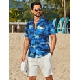 thumbnail image 5 of COOFANDY Beach Button Up Shirts for Men Hawaiian Flower Short Sleeve Shirts Tropical Beach Shirts, 5 of 7