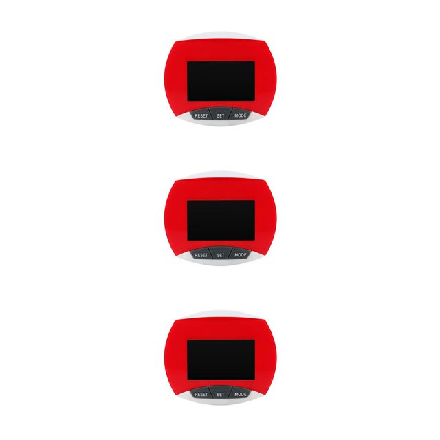 Soidarity Contador de pasos electrónico para caminar con pantalla LCD Contador de calorías Pequeño podómetro digital Fitness Jogging Rojo 3piezas