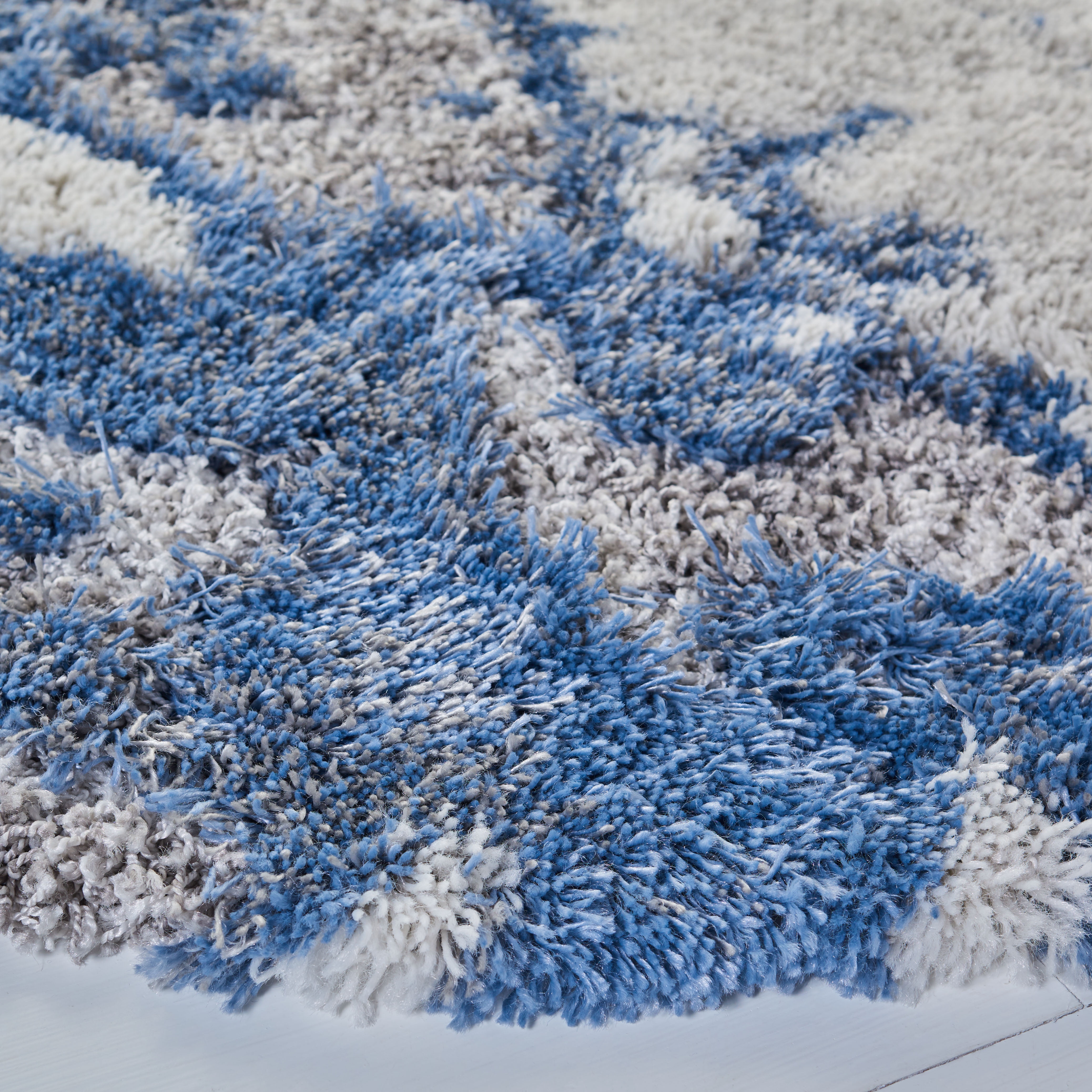 SAFAVIEH Horizon Konstantinos Abstract Shag Area Rug, Grey/Blue, 8' x 8' Round