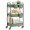 Green, variant on Metal 3 Tier Rolling Cart - Heavy Duty Utility Cart with Lockable Wheels, Hanging Cups, Hooks, Mesh Rolling Storage Cart Craft Cart Organizer, Lightweight and Sturdy, White
