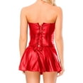 thumbnail image 4 of Zjloe7sa Gaines Femmes Robe Corset en Cuir PU Punk Rock Steampunk Corset Corset Rouge, 4 of 6