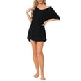 thumbnail image 2 of Camisón de mujer INSPIRE CHIC, camiseta de noche con cuello en V, camisón cómodo y oversized, talla XL, negro, 2 of 6