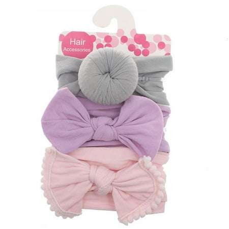 

3 Pcs Baby Girl Bowknot Elastic Headbands Holiday Party Hair Band Headwear Accessories