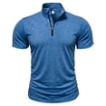 thumbnail image 5 of vdgthytj Workout Shirts for Men Short Sleeve Quarter Zip Neck Lightweight Breathable Solid Gym Athletic Pullover, 5 of 7