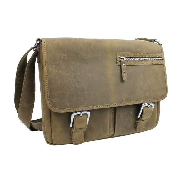 Vagarant Traveler 15" Cowhide Leather Casual Messenger Bag L10.VD