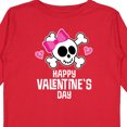 thumbnail image 4 of Inktastic Happy Valentines Day Girls Skull Girls Long Sleeve Toddler T-Shirt, 4 of 5