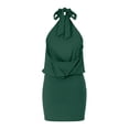 thumbnail image 6 of DHFJKG Womens Dresses Backless Halter Sleeveless Party Sexy Mini Dress Slim Fit Solid Color Bodycon Nightclub Wear Comfortable Dresses, 6 of 7