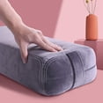 thumbnail image 4 of Yoga Bolster Pillow for Meditation and Support - Rectangular Yoga Cushion - Grey Cotton, Polyester Machine Washable with Carrying Handle, 4 of 5