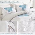 thumbnail image 3 of Duvet Cover Set King Blue Floral Pattern Comforter Cover Elegant Bohemian, 3 of 8