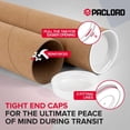 thumbnail image 5 of Paclord 4" x 72" Heavy-Duty Reinforced Cardboard Mailing Tube, Pack of 6 Tubes with 12 Caps – Secure USPS Approved – Great for Shipping and Storing of Prints, Artwork, Posters or Documents, 5 of 5