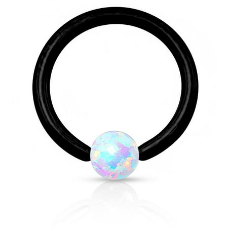 16g 8mm Synthetic Opal CBR Hoop Ring for Cartilage, Septum, Eyebrow & Lip