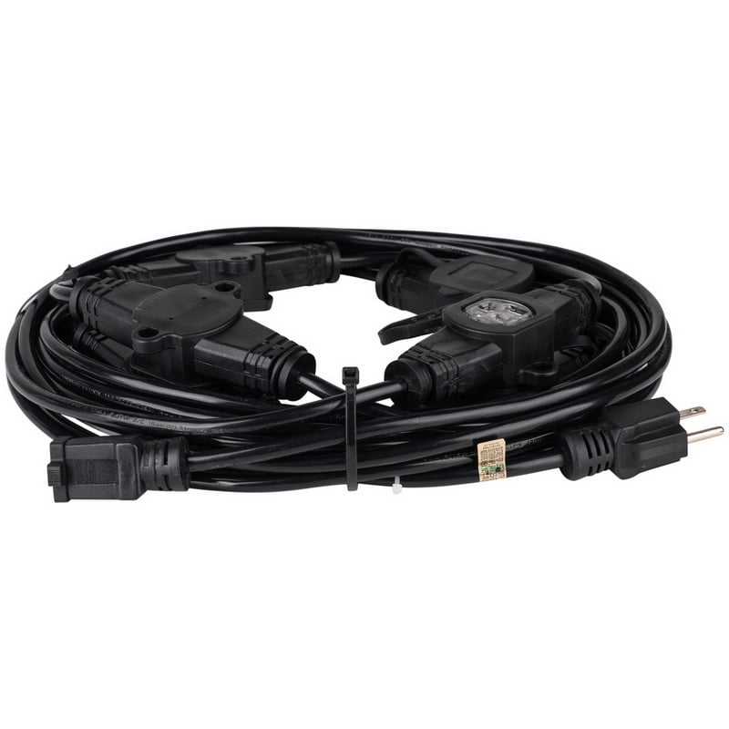 Black Milspec 32.5 SJTW 14/3 Multi-Outlet Power Distribution Cord 300V Outlets @ 5 Intervals Black Milspec 32.5 SJTW 14/3 Multi-Outlet Power Distribution Cord 300V Outlets @ 5 Intervals