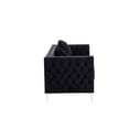 thumbnail image 3 of Luxury Velvet Sofa 86" Black Upholstered Couch with Chrome Legs, 3 of 5