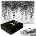 thumbnail image 2 of Ambesonne Black and White Jigsaw Puzzle, Grey Eucalyptus, Heirloom-Quality Fun Activity for Family Durable Cardboard, 1000 pcs, Dimgray Coconut, 2 of 5