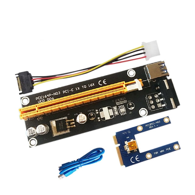 Cateissary Nuevo 1 a 6 uds VER006C PCI-E Card 006C PCIE 1X a 16X extensor 60CM USB 3,0 Cable SATA a 6Pin Cable de alimentación para GPU Electrónica miscelánea 006mini