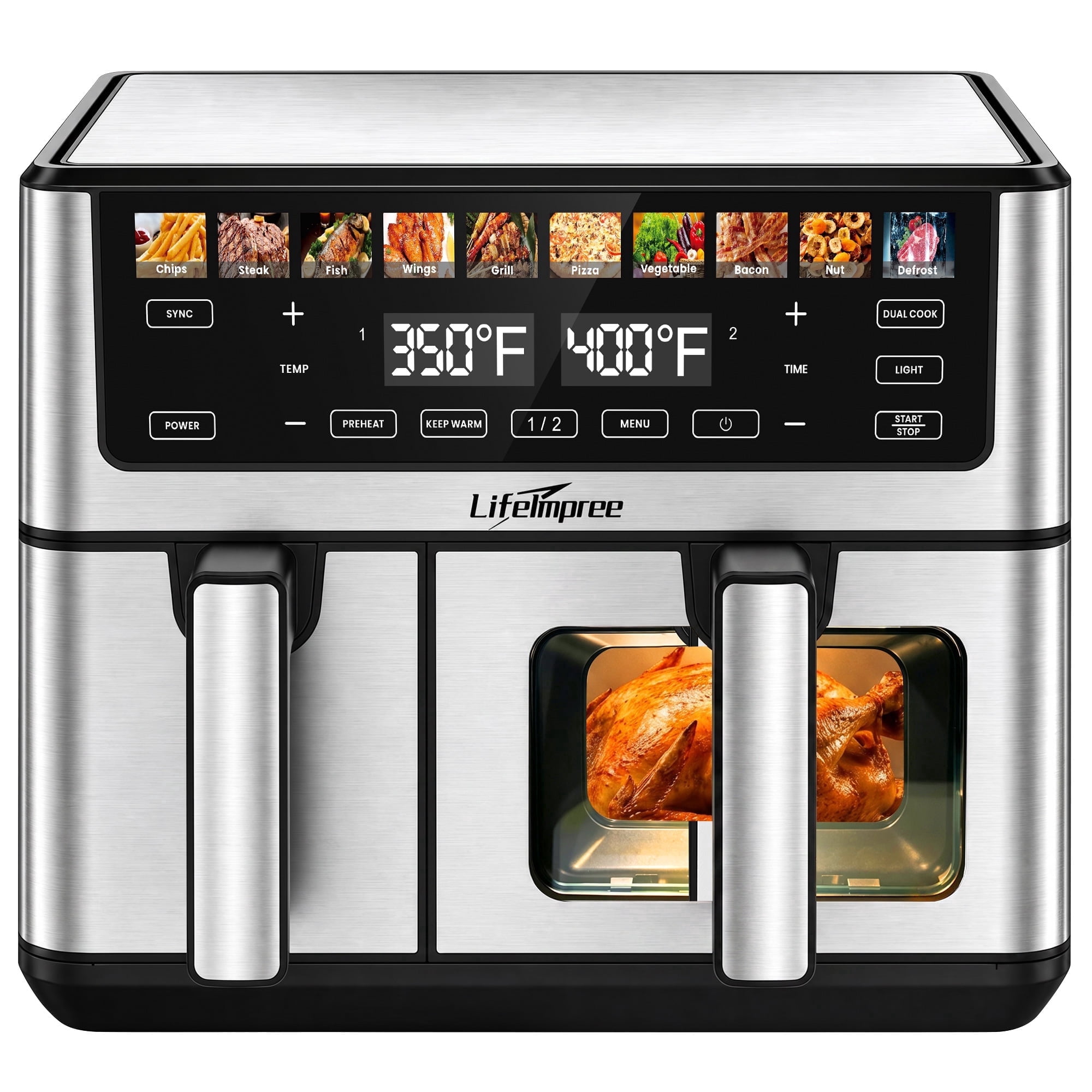 Gourmia 7 QT Digital Air Fryer with Easy View Window, 12-One Touch