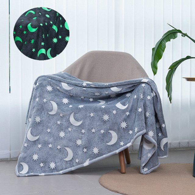 Amdohai Super Soft Fuzzy Throw Blanket with Glowing Patterns Cozy Plush
