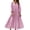 Pink, variant on Qiopertar Linen Dress for Women Loose Casual V-Neck Three-Quarter Sleeve Solid Color Dress Spring Summer Beach Travel Boho Relaxed Gauze Maxi Dress, Black M