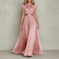 thumbnail image 2 of Tqcoqu Women High Neck Lace Puff Sleeve Maxi Dress,Flowy Formal Plus Size Gown for Women ,Pink Women's XS-XXXXXL, 2 of 6