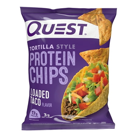 Quest Loaded Taco Protein Chips, 4oz Pack Of 12