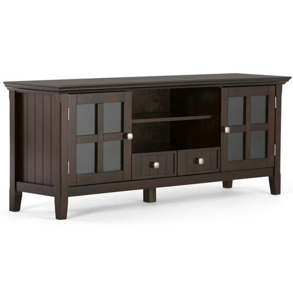 Trent Home Wood 60" Transitional TV Media Stand in Brunette Brown