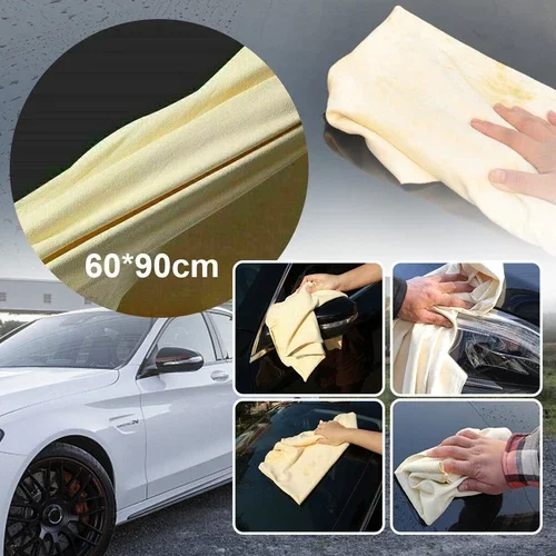 Car Cleaning Towel Natural Chamois Leather Washing Absorbent Drying Shammy Cloth
