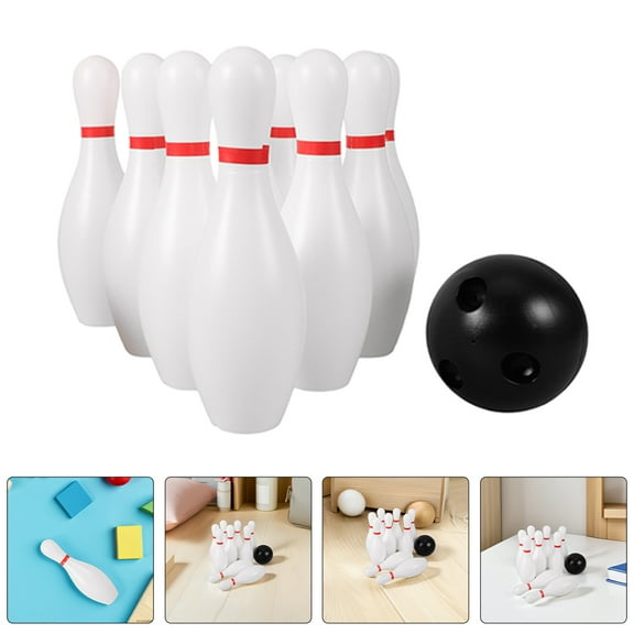LOLIPPYY 4-Piece Outdoor Plastic Bowling Set with Lightweight and Pins, Assorted Colors for Backyard and Family Games