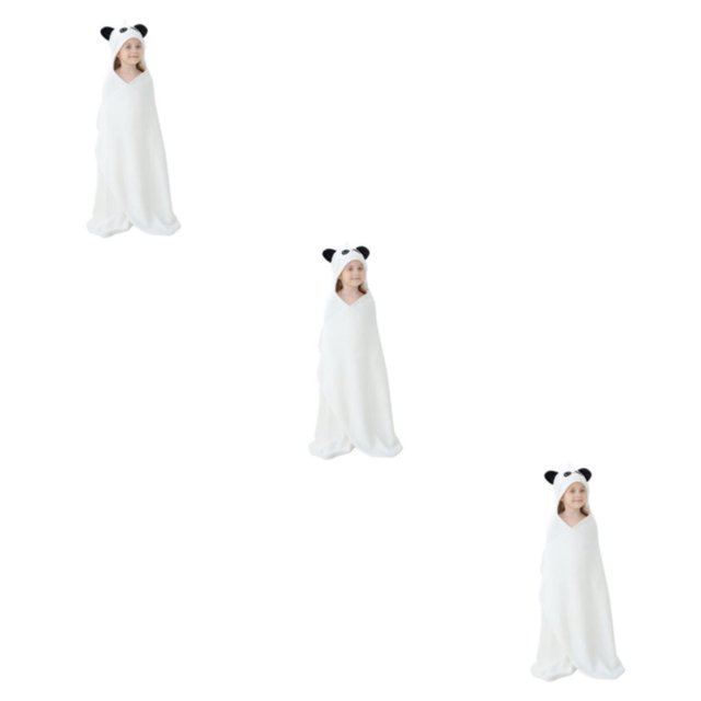 Minnieouse Niños del hogar Chinlon Toalla de baño con capucha Niños Dibujos animados Adorable Albornoz Ponchos Suministros de baño Blanco Type1 NO1