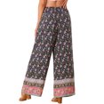 thumbnail image 3 of INSPIRE CHIC Women's Boho Floral Pants Beach Elastic Waist Palazzo Wide Leg Trouser with Pockets XS Navy Blue, 3 of 4