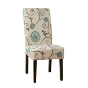 Noble House Asher Indoor Fabric Dining Chairs, Set of 4, Beige,Blue,Espresso