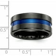 thumbnail image 2 of Titanium Edward Mirell Black Ti Blue Anodized Wide Center 10mm Band (Size 12.5), 2 of 2